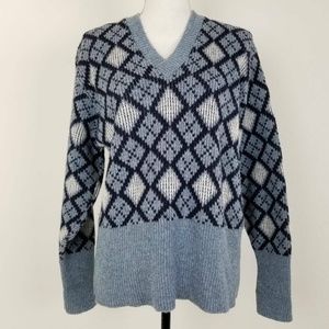 McGregor Sweater Blue White Argyle Ribbed Vintage